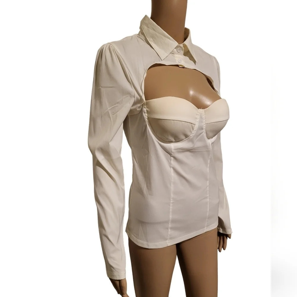 ChicMe Corset Cut Out Long Sleeve Shirt (Size XL) - Picture 5 of 10